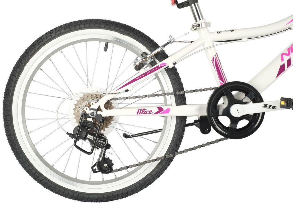 Велосипед NOVATRACK 20 quot; ALICE 6.V белый, стальная рама, 6 скор., Shimano TY21/Microshift TS38, V- brake - фото 6 - id-p203214945