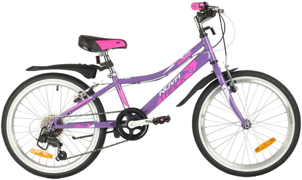 Велосипед NOVATRACK 20 quot; ALICE 6.V фиолетовый, стальная рама, 6 скор., Shimano TY21/Microshift TS38, V- - фото 1 - id-p203214946