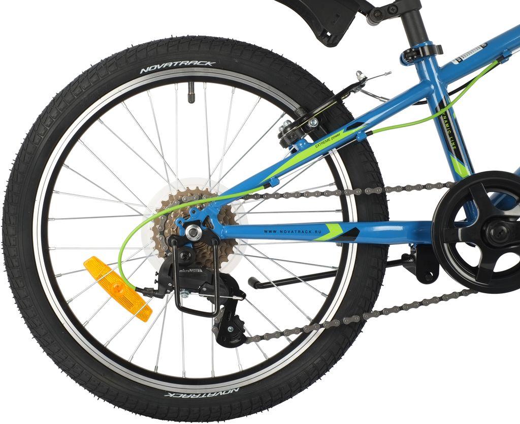 Велосипед NOVATRACK 20 quot; EXTREME 6.V синий, сталь, 6 скор., Shimano TY21/Microshift TS38, V- brake тормо - фото 3 - id-p203214952