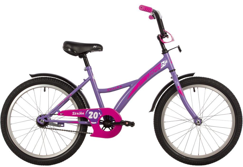 Велосипед NOVATRACK 20 quot; STRIKE фиолетовый, тормоз нож, крылья корот, защита А-тип (203STRIKE.VL22) - фото 1 - id-p203214966