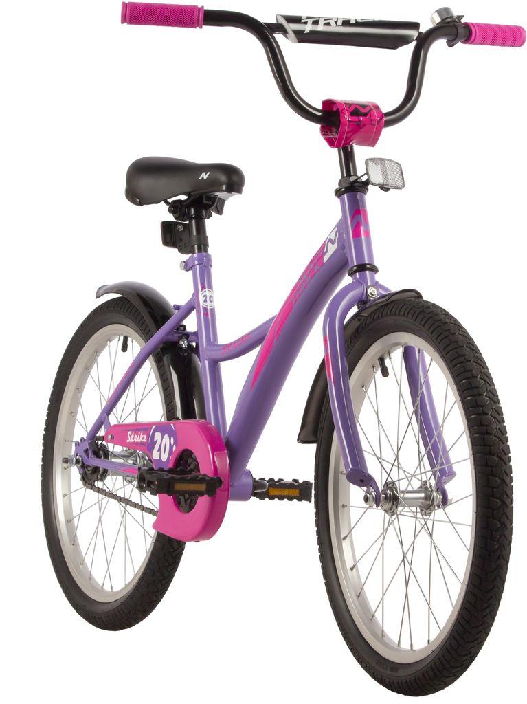 Велосипед NOVATRACK 20 quot; STRIKE фиолетовый, тормоз нож, крылья корот, защита А-тип (203STRIKE.VL22) - фото 2 - id-p203214966