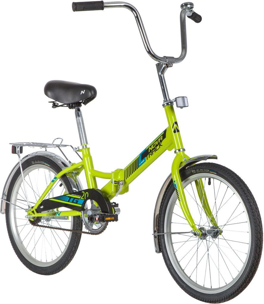 Велосипед NOVATRACK 20 quot; складной, TG-20 classic 1.0, зеленый, тормоз нож, двойной обод, багажник - фото 2 - id-p203214975