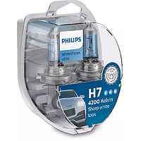 Автомобильная лампа H7 Philips WhiteVision Ultra +W5W (комплект 2 шт) 12972WVUSM