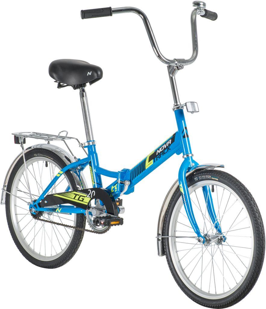Велосипед NOVATRACK 20 quot; складной, TG-20 classic 1.0, синий, тормоз нож , двойной обод, багажник - фото 2 - id-p203214977