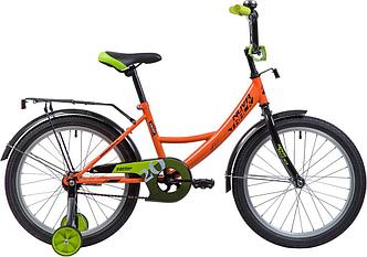 Велосипед NOVATRACK 20 quot;, VECTOR, оранжевый, защита А-тип, тормоз нож., крылья и багажник чёрн.