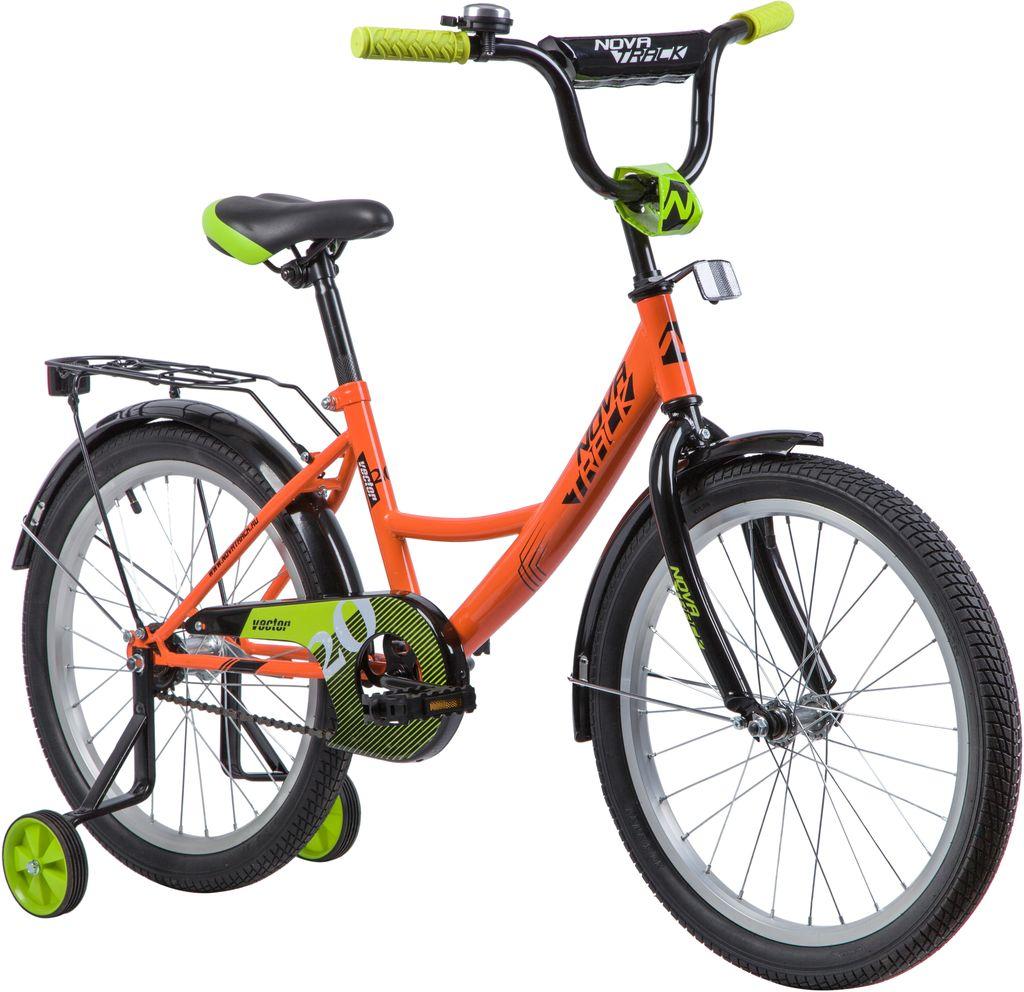 Велосипед NOVATRACK 20 quot;, VECTOR, оранжевый, защита А-тип, тормоз нож., крылья и багажник чёрн. - фото 2 - id-p203214982