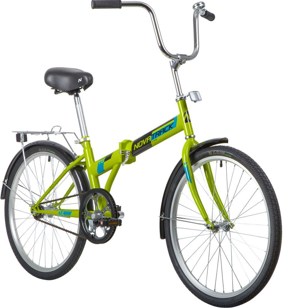 Велосипед NOVATRACK 24 quot; TG-24 classic 1.1 складной, зеленый, тормоз V-Brake задний ножной, багажник, - фото 2 - id-p203214998