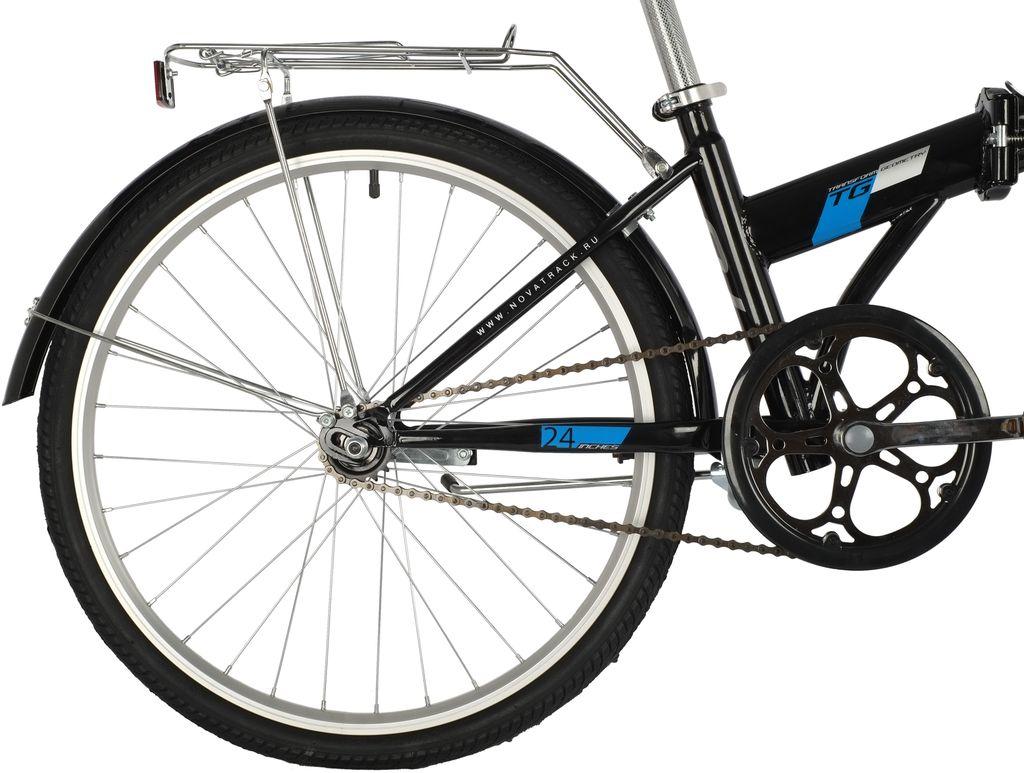 Велосипед NOVATRACK 24 quot; TG-24 classic 1.1 складной, черный, тормоз ножной, багажник, крылья - фото 3 - id-p203214999