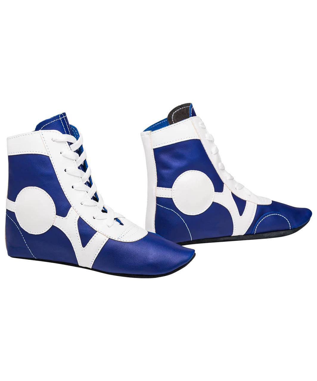 Обувь для борьбы и самбо , кожа, синие р-р 38 - фото 1 - id-p203225454