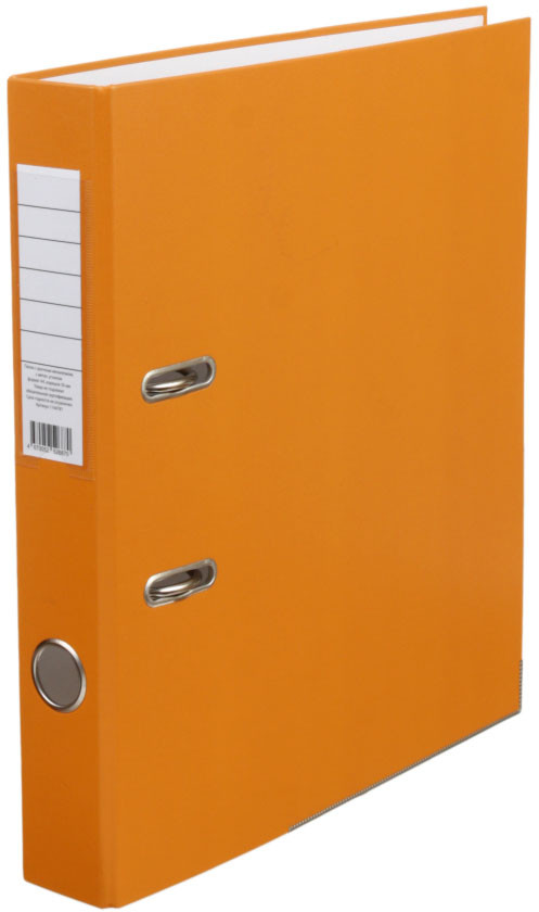 Папка-регистратор «Эко» с односторонним ПВХ-покрытием корешок 50 мм, оранжевый - фото 3 - id-p203230706