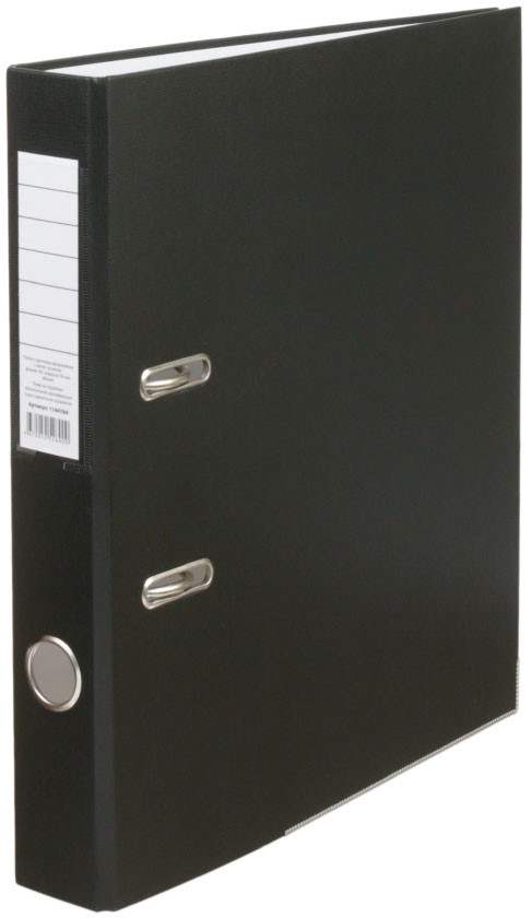 Папка-регистратор «Эко» с односторонним ПВХ-покрытием корешок 50 мм, черный - фото 3 - id-p203230710