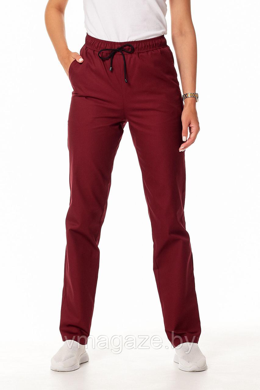 Медицинские брюки,женские (цвет бордовый) - фото 1 - id-p198366644