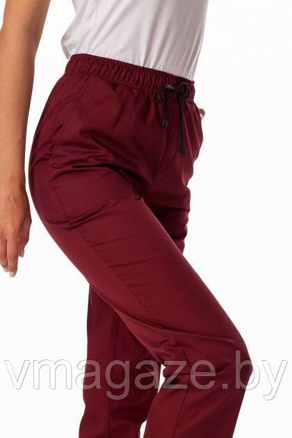 Медицинские брюки,женские (цвет бордовый) - фото 6 - id-p198366644