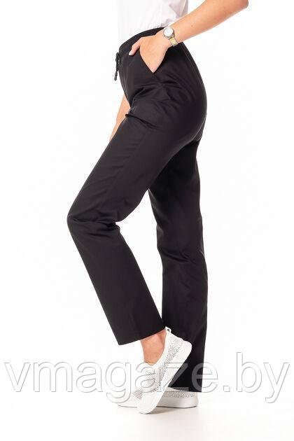 Медицинские брюки, женские (без отделки, цвет черный) - фото 2 - id-p198366676
