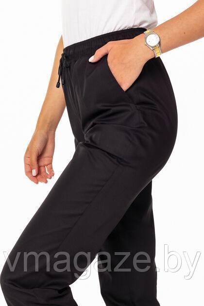 Медицинские брюки, женские (без отделки, цвет черный) - фото 3 - id-p198366676