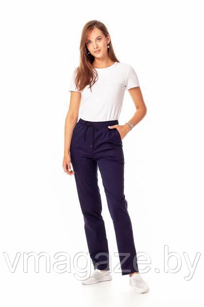 Медицинские брюки, женские (без отделки, цвет темно-синий) - фото 1 - id-p198366697