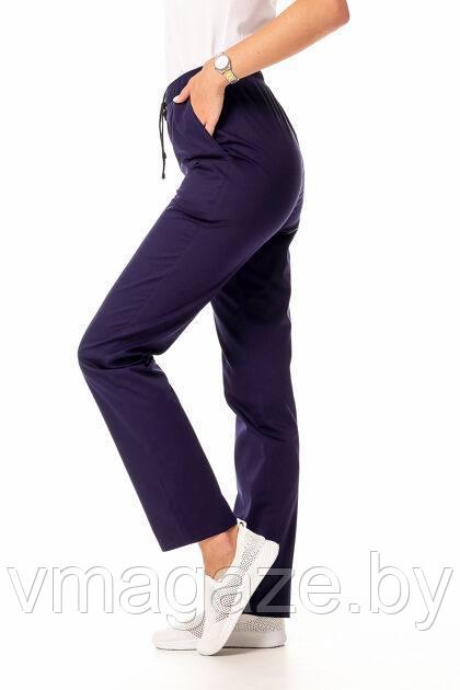 Медицинские брюки, женские (без отделки, цвет темно-синий) - фото 2 - id-p198366697
