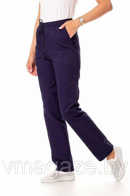 Медицинские брюки, женские (без отделки, цвет темно-синий) - фото 4 - id-p198366697