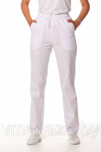 Медицинские брюки, женские (без отделки, цвет белый) - фото 1 - id-p198366650