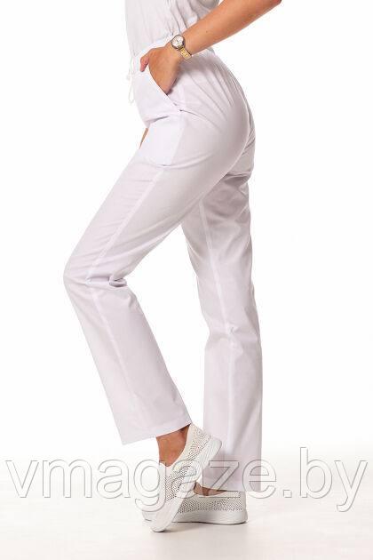 Медицинские брюки, женские (без отделки, цвет белый) - фото 2 - id-p198366650
