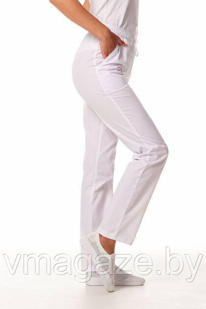 Медицинские брюки, женские (без отделки, цвет белый) - фото 3 - id-p198366650