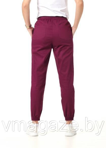 Медицинские брюки,джоггеры(цвет бордовый) - фото 2 - id-p198369559