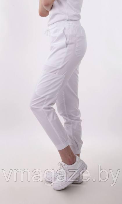 Медицинские брюки,джоггеры(цвет белый) - фото 2 - id-p198370590