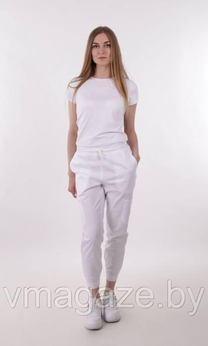 Медицинские брюки,джоггеры(цвет белый) - фото 1 - id-p198370590