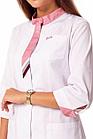 Медицинский жакет, женский (цвет белый,отделка-розовая), фото 2