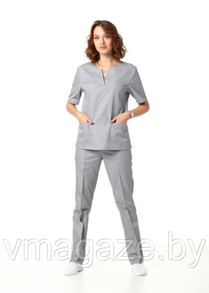 Медицинская женская блуза хирургичка (цвет серый) - фото 6 - id-p198357095