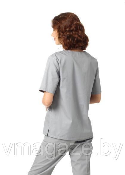 Медицинская женская блуза хирургичка (цвет серый) - фото 7 - id-p198357095