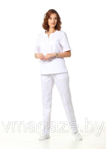 Медицинская женская блуза хирургичка (цвет белый) - фото 3 - id-p198361724