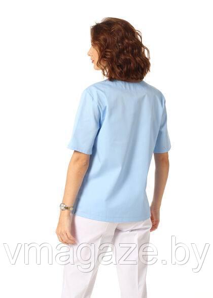 Медицинская женская блуза хирургичка (цвет голубой) - фото 3 - id-p198362045