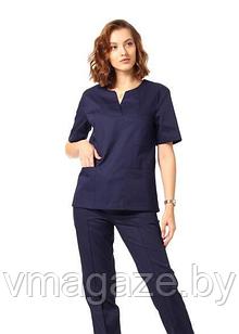 Медицинская женская блуза(цвет темно-синий)