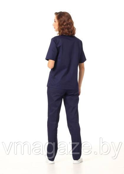 Медицинская женская блуза хирургичка (цвет темно-синий) - фото 4 - id-p198362395