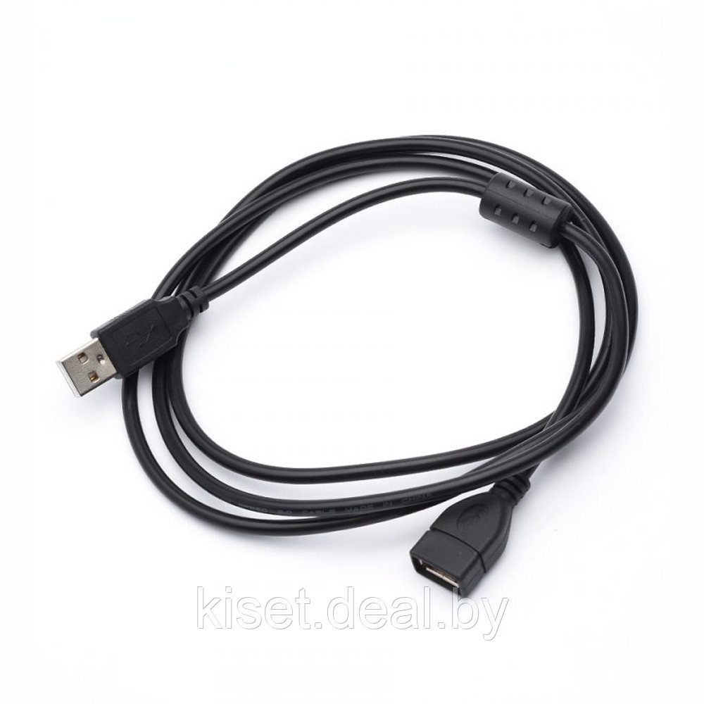 Удлинитель USB2.0 пассивный ATcom AT7206 феррит 1,5m черный