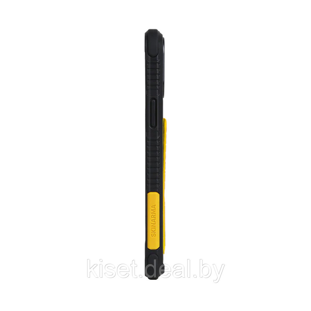Чехол-накладка противоударный SKINARMA Shingoki для Apple iPhone 13 Pro с подставкой черный желтый - фото 2 - id-p203249231