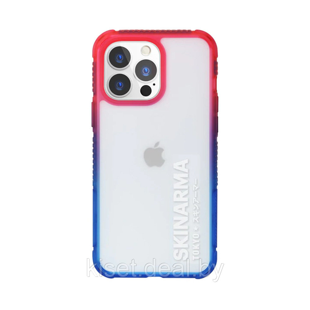 Чехол-накладка противоударный Skinarma Hade Apple iPhone 13 Pro Max сине-розовый - фото 1 - id-p203249235