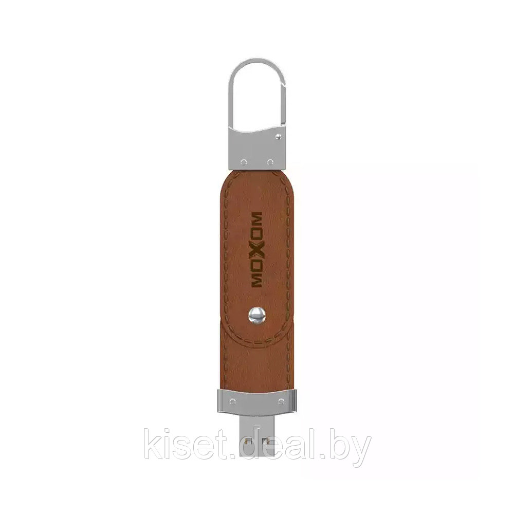 Флешка-брелок кожа USB 3.0 Flash MOXOM MX-FD03 32GB коричневый - фото 1 - id-p203249246