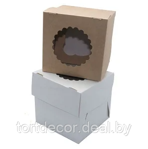Коробка на 1 капкейк Белая 10х10х10см - фото 1 - id-p203251337