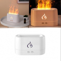 Аромадиффузор - ночник с эффектом пламени Flame Humidifier SL-168 с пультом ДУ Белый глянец
