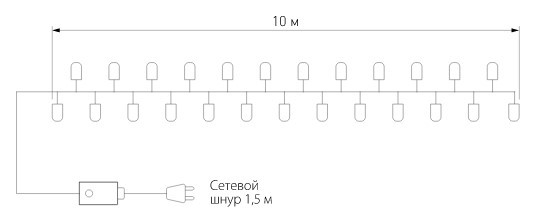 400-002 белый Гирлянда нить 10 м IP20 - фото 5 - id-p203274686