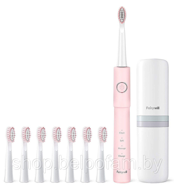 Электрическая зубная щетка Beurer Fairywill E11 , с футляром (цвет розовый, черный) - фото 1 - id-p203276910