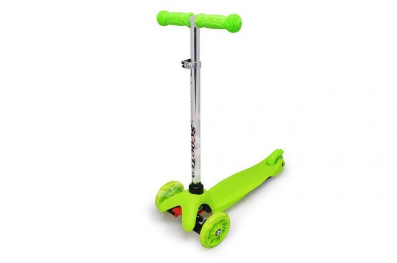 Самокат детский трехколесный Scooter Mini, светящиеся колеса, салатовый - фото 1 - id-p203275067