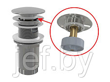 Водослив для умывальника CLICK/CLACK 5/4 цельнометаллический с большой заглушкой ALCAPLAST A392C, фото 3