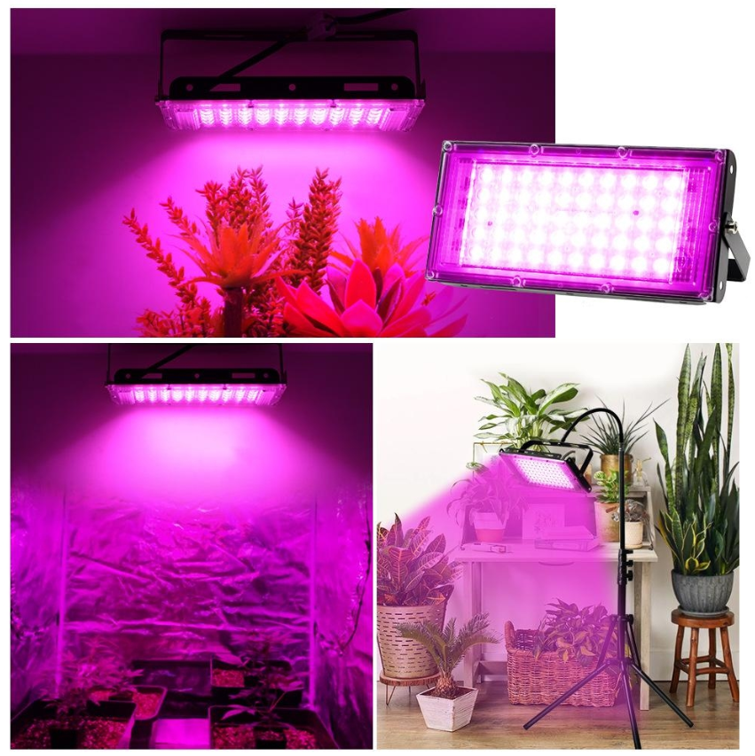Фитопрожектор светодиодный Plant grow light 100 Вт, IP66, 220 В, 96 LED ламп, 23.5х13 см мультиспектральный - фото 4 - id-p203293575