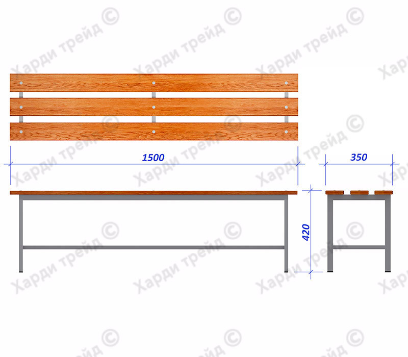 Скамья гардеробная усиленная 1,5м - фото 2 - id-p53016872