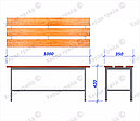 Скамья гардеробная усиленная 1,0м, фото 2