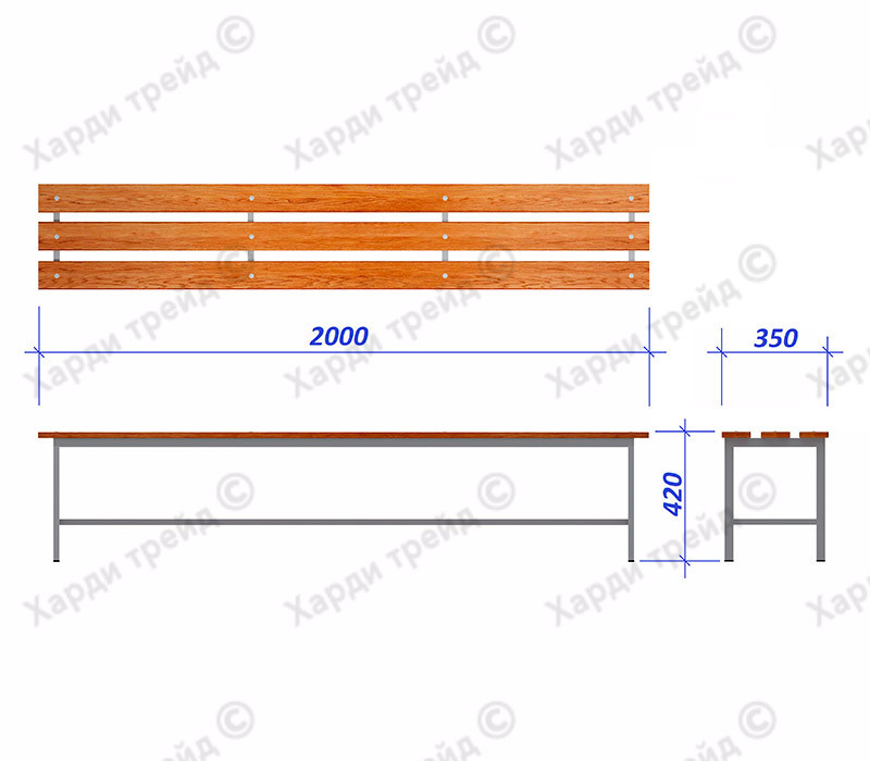 Скамья гардеробная усиленная 2,0м - фото 2 - id-p203297564
