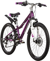 Велосипед NOVATRACK 24 quot; NOVARA алюм.рама 13, фиолетовый, 18-скор, TY21/TS38/SG-6SI, диск.торм.STG